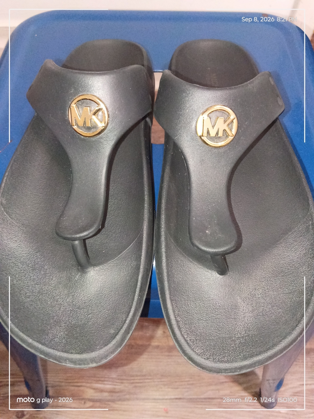 Michael Kors Black Men’s MK Logo Thong Sandals
